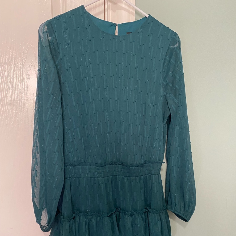 Green Express Long Sleeve Skater Dress